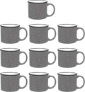 DISCOUNT PROMOS Ceramic Campfire Coffee Mugs 13 oz. Set of 10, Bulk Pack - Perfect for Tea, Espresso, Cappuccino, Hot Cocoa - Grey-Ruum Studio Home