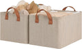 StorageWorks Storage Bins, Fabric Storage Bins for Shelves, Storage Baskets with Metal Frame, Closet Baskets and Bins with Handles, Brown and Beige, 2-Pack-Ruum Studio Home