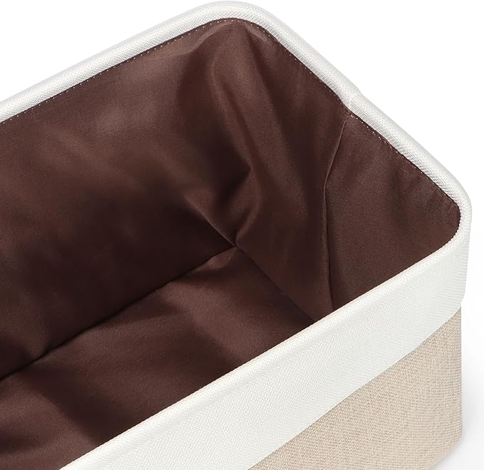Kntiwiwo Foldable Storage Bin Collapsible Basket 12" x 10" x 9.5" Cube Storage Organizer Bins with Dual Carry Handles for Home Closet Shelves Drawers Organizer, Set of 3, Beige-Ruum Studio Home