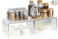 Acrylic Cabinet Organizer, Shelf Organizer, Set of 2 Spice Organization for Cabinet, Spice Rack, Stackable Kitchen Countertop Organizer | Cupboard, Pantry Shelves, and Storage Space Saver-Ruum Studio Home