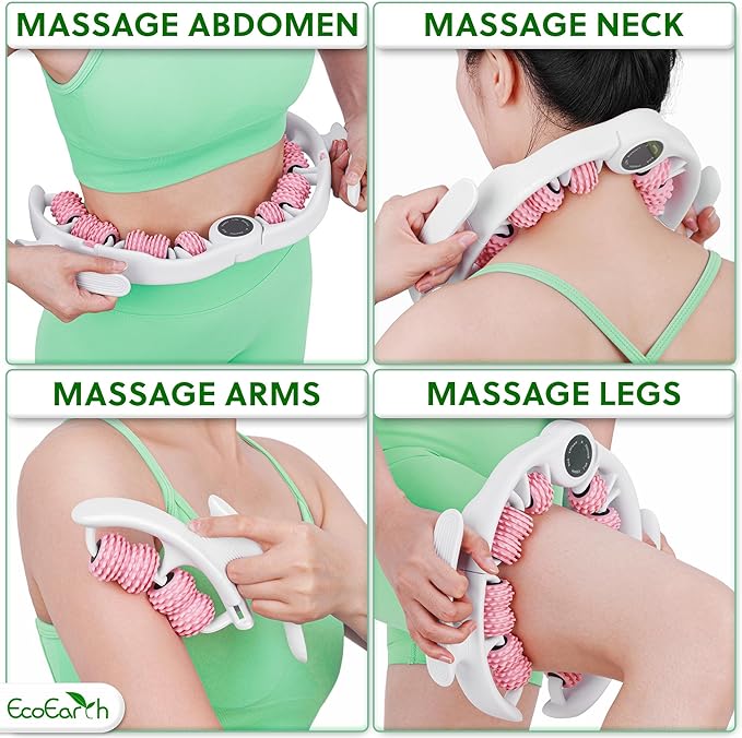 EcoEarth Cellulite Massage Roller - Handheld Fascia Massager with Detachable Handles - Anti Cellulite Tool for Legs, Thighs, Buttocks & Belly - Deep Tissue Muscle Roller for Lymphatic Drainage-Ruum Studio Home