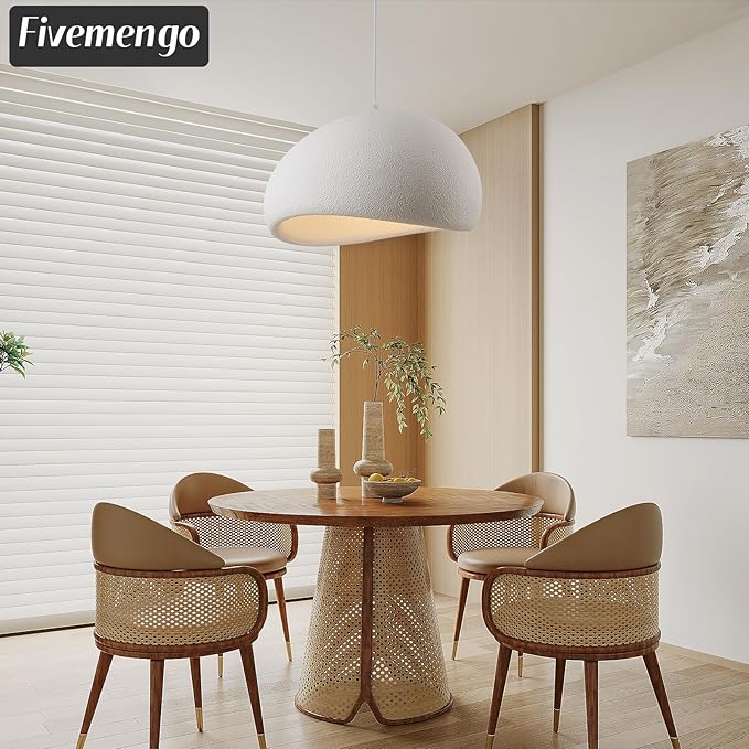 19.7in Wabi Sabi Pendant Lights Kitchen Island Lighting Fixture Ceiling Mount White Modern Japanese Lamp Japandi Chandelier for Dining Living Room Hallway Bedroom Restaurant Hanging Lamp-Ruum Studio Home