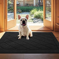 JSEI Dirt Trapper Door Mat 32"x48", Non-Slip Washable Entryway Mats, Dog Door Mat, Stain Resistant and Absorbent Floor Mats, Low Profile Welcome Mat for Front Back Door, Black-Ruum Studio Home