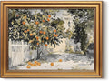 HUARCEY Gold Framed Vintage Wall Art for Living Room Country Orange Trees Earthy Room Decor Aesthetic Oil Painting Wall Picture Farmhouse Canvas Print Artwork for Kitchen Bedroom Bathroom Decor 12x16-Ruum Studio Home