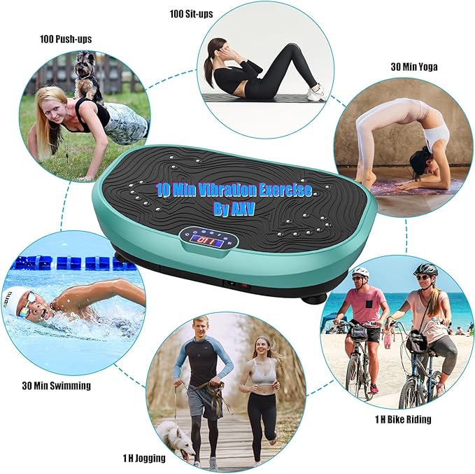 AXV Vibration Plate Exercise Machine Whole Body Workout Power Vibrate Fitness Platform Vibrating Machine Exercise Board for Weight Loss Shaping Toning Wellness Home Gyms Workout-Ruum Studio Home