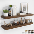 RICHFOCUS 40Inch Floating Shelves for Wall 2 Pack Shelves for Bedroom|Kitchen|Bathroom Wall Mounted Rustic Wood Floating Shelf with Invisible Brackets for Books|Storage|Decor, Rustic Brown-Ruum Studio Home