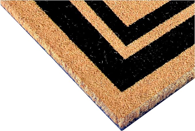 Calloway Mills 152963672V Black Border 36" x 72" Monogram Doormat Letter (V)-Ruum Studio Home