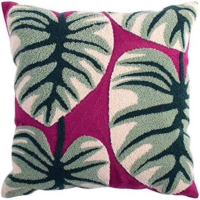 MOCOFO Canvas Embroidered Throw Pillow Cover with Flower Spring Embroidery Craft Modern Simple Sofa Office Pillow Pillow Case (Acorn, 18x18’’)-Ruum Studio Home