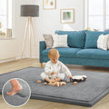 Baby Play Mat for Floor Tummy Time Mat Nursery Rug Muscle Mat Area Rug Playroom Rug Tatami Mat 6'7"x5'11" Memory Foam 1.3" Thick Crawling Mat for Babies,Toddlers, Infants, Kids,Floor Mat(Grey)-Ruum Studio Home