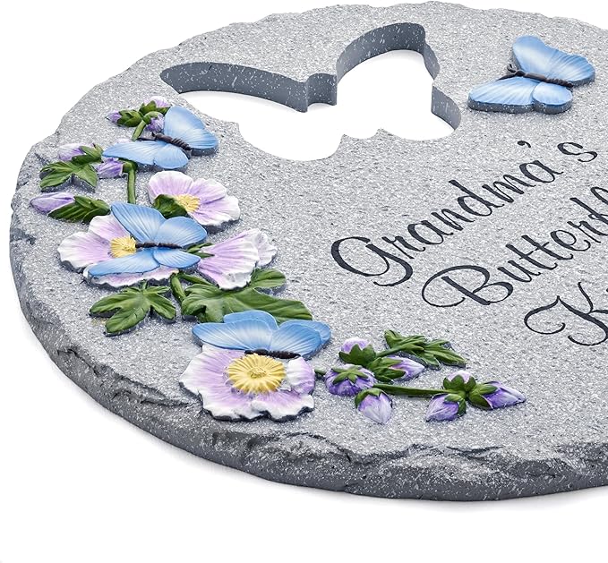 Let's Make Memories Personalized Garden Décor - Custom Garden Stone - Indoor/Outdoor - for Mom or Grandma - for Her - Engraved - Durable Resin - Butterfly Stone-Ruum Studio Home
