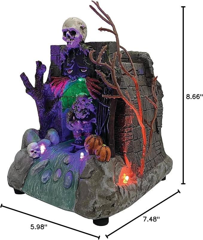 Animated Drainpipe Ghoul Halloween Figurine | Spooky Town Collection Accessories with Multi-Color LED, Motion and Sound for Halloween Decorations | 8.66 Inch-Ruum Studio Home