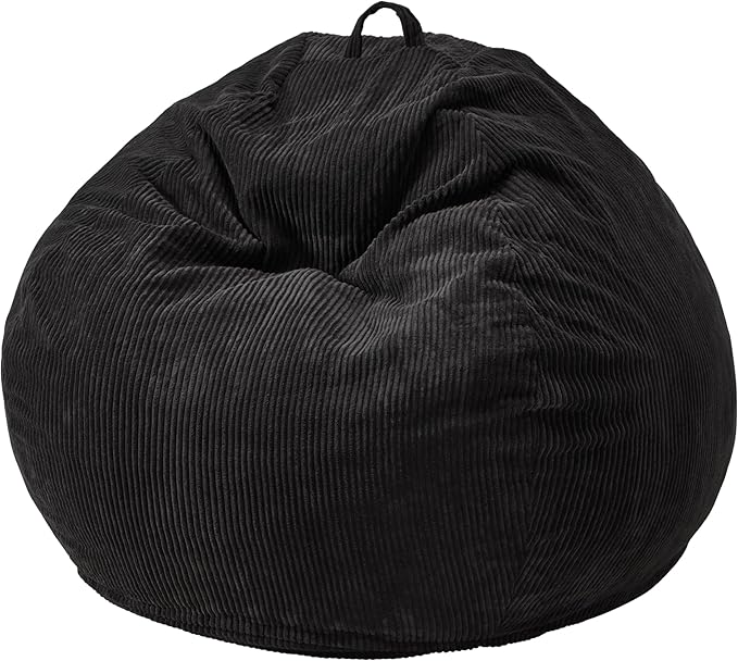 Hobestluk 3.5FT Bean Bag Chair Adult Bean Bag Chair Large Bean Bag Chair with Filler Included Teardrop Bean Bag with Removable Cover for Bedroom Living Room - (Large, Black)-Ruum Studio Home