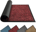 Mibao Front Door Mat, Dirt Trapper Welcome Mat for Outdoor Indoor, Non-Slip Waterproof Doormat, Durable Machine Washable Low Profile Entry Rug for Back Door Outside Patio Porch, 48" x 24", Red-Ruum Studio Home