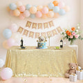 SquarePie Sequin Tablecloth 50 x 72 Inch Light Gold Glitter Table Cloth for Wedding Party Decoration-Ruum Studio Home
