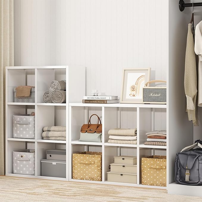 4 Cube Book Shelf - High-Strength Steel Cube Storage Organizer with Open Display Shelves for Living Room-Ruum Studio Home