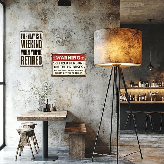 Funny Retirement Sign, Retired Gifts for Men - Happy Retirement Party Decorations for Women, Vintage Retirees Patio Metal Tin Signs Yard Door Frame Decor 8x12 Inch-Ruum Studio Home