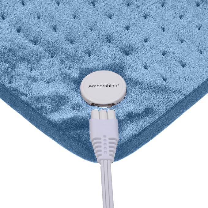 Ruqiji 17''x33'' XXXL King Size Flannel Electric Heating Patches with 120 Minutes Auto Shut Off&6 Temperature Settings, Pain Relief for Back/Neck/Shoulders/Menstrual Pain/Leg Cramp(Light Blue)-Ruum Studio Home