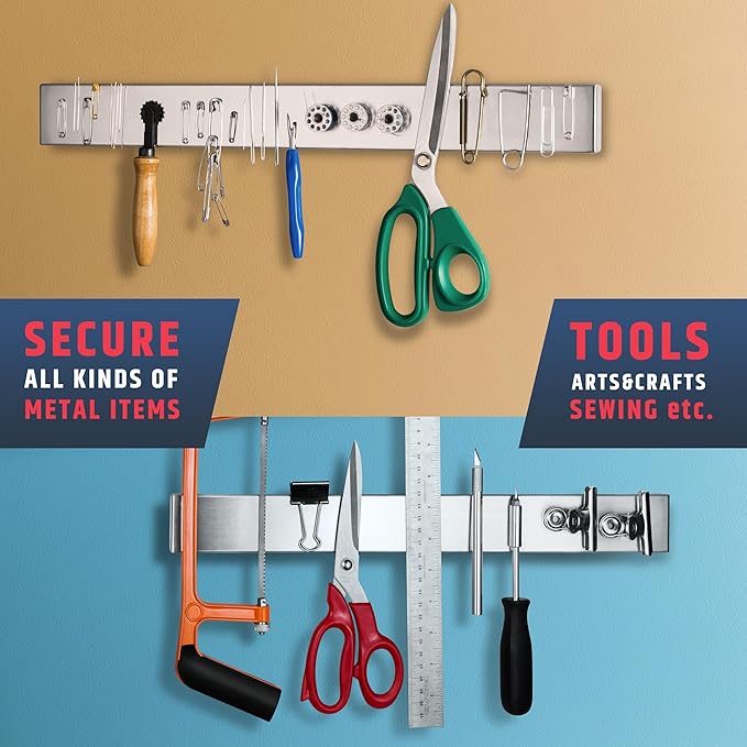 HMmagnets Premium 17 Inch Stainless Steel Magnetic Knife Holder For Wall - Professional Magnetic Knife Strip - Space-Saving Knife Rack/Knife Bar With Powerful Magnetic Pull Force (Upgraded Version)-Ruum Studio Home