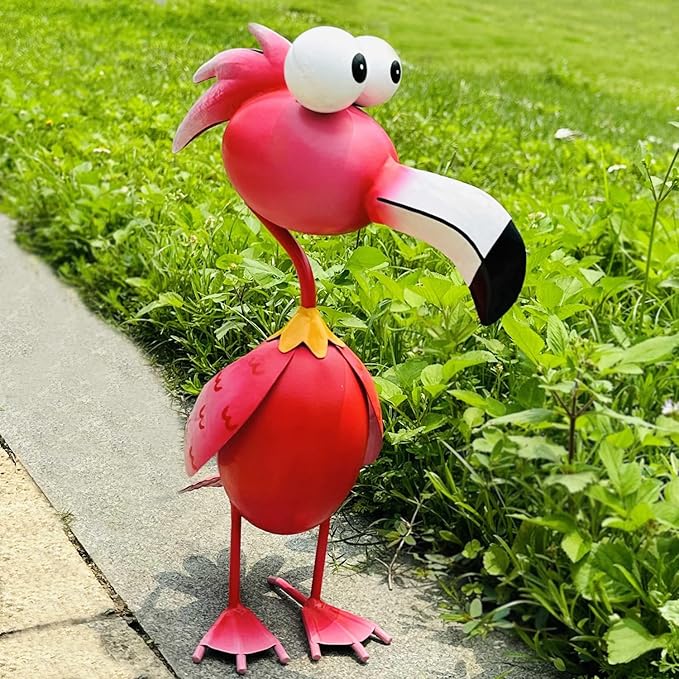 Kircust Flamingo Decor Yard Decorations Outdoor Garden Statue Outside Metal Bird Courtyard Art Pink Flamingos for Patio Backyard Porch Decoration-Ruum Studio Home
