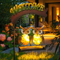 HONGLAND Solar Lights Outdoor Decor, Owl Swing Garden Decor, Owl Gifts for Women Mom, Whimsical Garden Lights Outdoor Decorations with Welcome Sign for Outside Patio Yard Lawn Decor-Ruum Studio Home