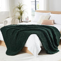 L'AGRATY Chunky Knit Blanket Throw - Soft Chunky Throw Blanket 50x60: 100% Hand Kintted Chenile Crochet Throw Blanket for Couch - Large Cable Knit Chunky Blanket for Home Decor(Olive Green)-Ruum Studio Home
