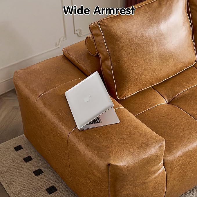 ovios Sectional Cloud Couch for Living Room, Modular Floor Sofa with Plush Corduroy, No Assembly Required, Big Comfy Couches Set with Fluffy Memory Foam, Stupendous U Shaped Sofas with Chaise, Brown-Ruum Studio Home