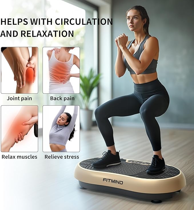 Vibration Plate Exercise Machine, 24" x 14" Extra-Large Vibration Plate for Lymphatic Drainage, Vibration Plates for Weight Loss, Relaxing, Recovery-Ruum Studio Home