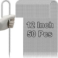 VVOKGO Rebar-Stakes-12-Inch J Hook Galvanized Tent Stakes Heavy Duty, 50-Pack Ground Chain Link Fence Anchors with Chisel Point End for Gazebo, Camping Tents, Outdoor Inflatables Decorations-Ruum Studio Home