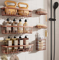 Veken Shower Caddy 6-Pack, No Drilling & Rustproof, Waterproof Adhesive Shelves Rack with Soap Holder, Large Capacity Bathroom Organizers and Storage, Wall-Mounted Kitchen & Home Decor-Ruum Studio Home