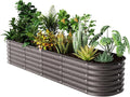 Raised Garden Bed Kit 8×2×1.4 FT Magnesium-Aluminum-Zinc Stainless Steel Metal Planter Box for Planting Outdoor Plants Vegetables (Crackle Gold)-Ruum Studio Home