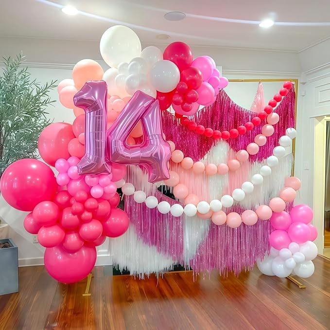 Pastel Pink Quick Link Balloons, 60PCS 10 Inch Baby Pink Linking Balloons for Making Balloon Wall Heart Arch, Tails Balloon for Girls Wedding Birthday Baby Shower Valentine's Party Decorations-Ruum Studio Home
