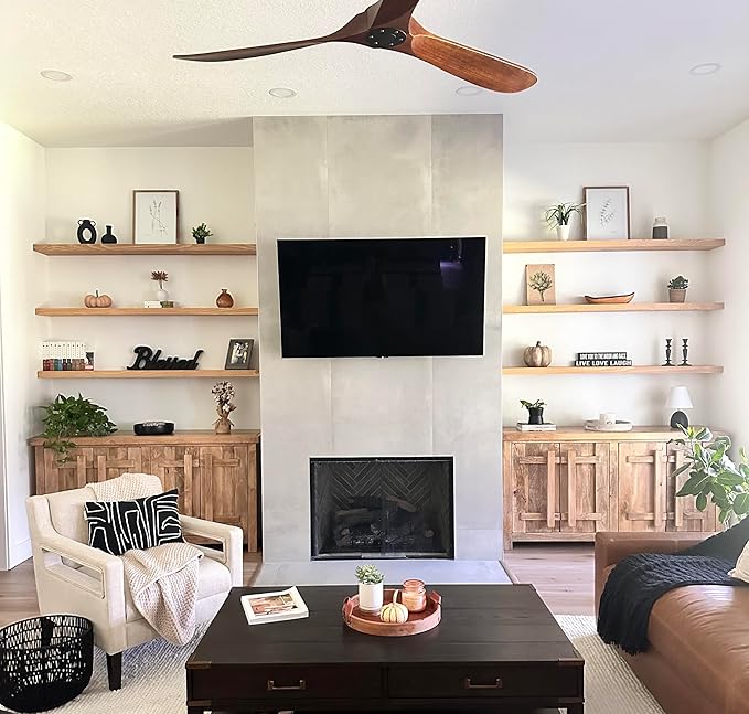 joelsantiques - 72 Inch Wooden Floating Shelves for Wall - 72x8x2 in - Made of Natural Wood - Long FWall Shelves for Bedroom - Perfect for Living Room, Kitchen - Made in USA - Beige-Ruum Studio Home