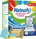 NATRUTH Dishwasher Cleaner And Deodorizer Tablets -30 Pack for Deep Cleaning, Deodorizing & Protecting, Prevents Buildup.Heavy Duty And Septic Safe.Clean Dish Washer For Limescale, Odor, Smell (Lemon)-Ruum Studio Home