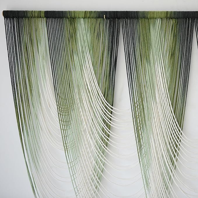 Macrame Wall Hanging Dip-Dyed Large Macrame Wall Decor Yarn Tapestry 57" W x 41" L For Headboard Bedroom Living Room Boho Fiber Home Art-Ruum Studio Home