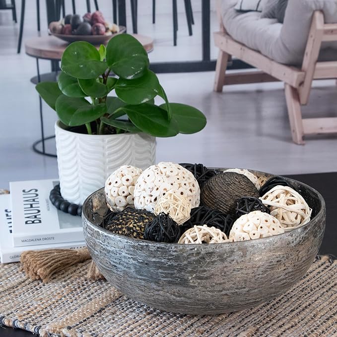 ANDALUCA Decorative Balls Bag Bowl Filler Home Decor (Silver)-Ruum Studio Home