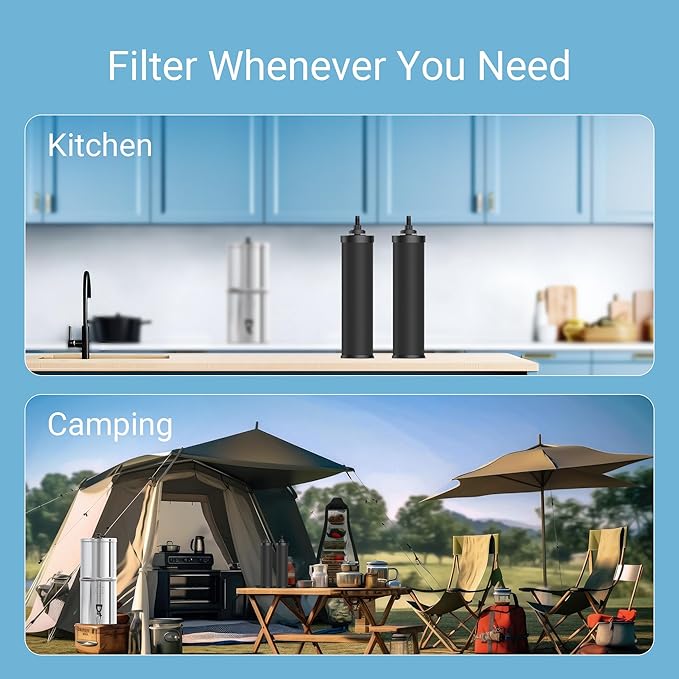 [New Upgraded Ultrafiltration] AQUACREST Black Water Filter, Replacement for Berkey® BB9-2® Black Purification Elements, Berkey® Gravity Water Filter System, 2 Pack-Ruum Studio Home