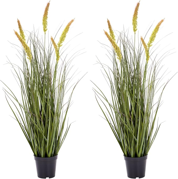 Green Onions Fake Plants,Artificial Plants Indoor, Fake Grass Decor Green Plant Fake Outdoor Flowers Fake Succulents,Artificial Tall Grass Plants with Pots House Decorative(36“ 2 Pack)-Ruum Studio Home