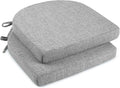 downluxe Indoor Chair Cushions for Dining Chairs, Soft and Comfortable Textured Foam Kitchen Chair Pads with Ties and Non-Slip Backing, 16" x 16" x 2", Light Grey, 2 Pack-Ruum Studio Home