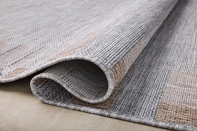 Loloi Amber Lewis Topanga Collection TOP-08 Silver/Natural 5'-3" x 7'-6" Indoor/Outdoor Area Rug-Ruum Studio Home