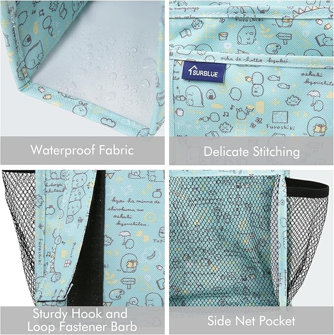 Surblue Bedside Caddy Hanging Bed Organizer Storage Bag Pocket for Bunk and Hospital Beds, College Dorm Rooms Baby Bed Rails, Camp 8 Pockets, (Large, Cartoon)-Ruum Studio Home