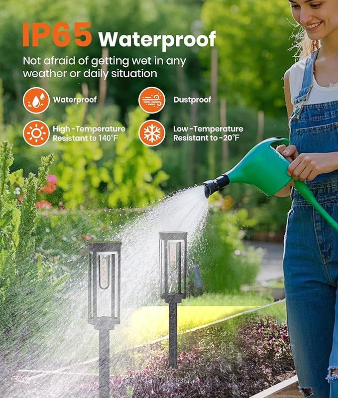 Solar Pathway Lights Outdoor Solar Lights Outdoor, IP65 Waterproof Auto On/Off Solar Garden Lights Solar Powered Landscape Lighting for Yard Walkway Driveway Pathway (Warm White, 6pack)-Ruum Studio Home