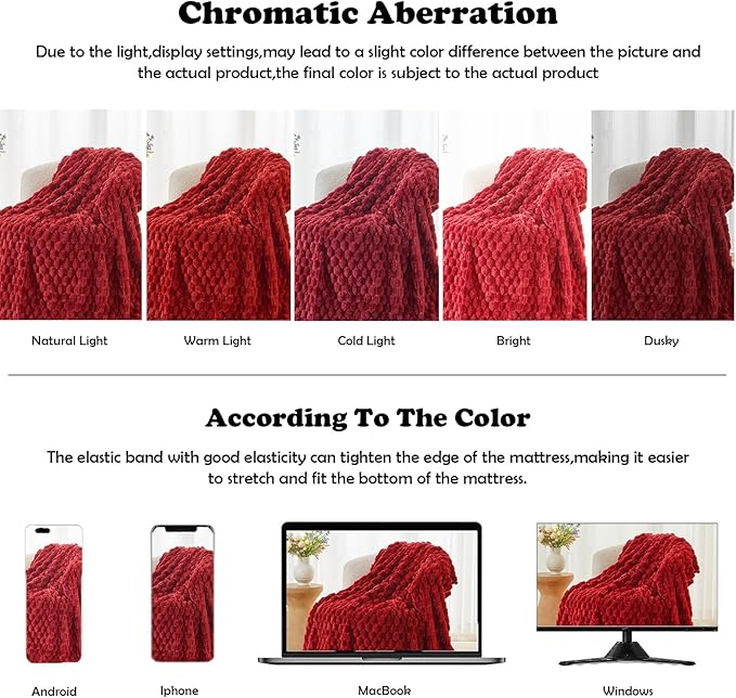NEWCOSPLAY Super Soft King Blanket Red Premium Silky Flannel Fleece 3D Clouds Stylish Jacquard Lightweight Bed Blanket All Season Use 350GSM (Red, King(90"x110"))-Ruum Studio Home