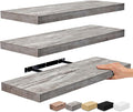 Sorbus Floating Shelves for Wall - 24" Bathroom Shelves, Wall Decor for Bedroom, Kitchen, Living Room, Home Decor & Book Storage - Mounted Floating Shelf with Invisible Brackets (Gray, 3 Pack)-Ruum Studio Home