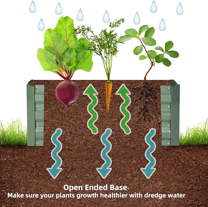 4x4x1ft Metal Raised Garden Bed Kit，Galvanized Garden Bed Box for Vegetables, Flowers, Herbs, and Succulents,120 Gallon Capacity - Green-Ruum Studio Home