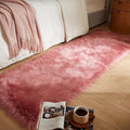 AMTOVO Faux Fur Rug, Blush Pink Ultra Soft Fluffy Shag Sheepskin Rug, 2 x 6 ft Runner Area Rugs for Bedroom Sofa Throw Cushion Room Decor, Rectangle-Ruum Studio Home
