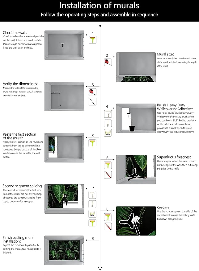 WFBHUA-Green Banana Leaf Wallpaper Mural Tropical Jungle Botanical Leaves Wallpaper for Living Room Bedroom(Not Peel and Stick)-Ruum Studio Home