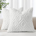decorUhome Throw Pillow Covers 22x22 Inch Set of 2, Soft Plush Decorative Faux Fur Cream Beige Solid Couch Pillow Covers, Accent Farmhouse Neutral Square Euro Pillow Cases for Sofa Bed Living Room-Ruum Studio Home