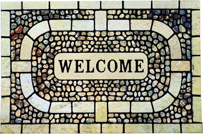 Door Mat Welcome Mat, Heavy Duty Door Mat 23.6 x 35.4 Inch Front Door Mat Rug Doormat for Outdoor Entrance Home Non-Slip Rubber Rug for Front Door, Outside, Entryway, Patio (Yellow Welcome)-Ruum Studio Home