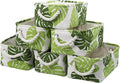 Organization and Storage Basket for Shelves - Small 6 Pack Fabric Storage Bin Collapsible Baskets for Organizing with Handle for Cloth Decorative Laundry Canvas (Banana Leaf 12x8x5.2 inch)-Ruum Studio Home
