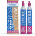 Soda Sense Easy Connect 60L CO2 Exchange Canister – 2 Pack, Replacement for Quick Connect Cylinder – Compatible with SodaStream PINK Snap-On Machines ONLY, Including ART, TERRA, ENSO & DUO-Ruum Studio Home